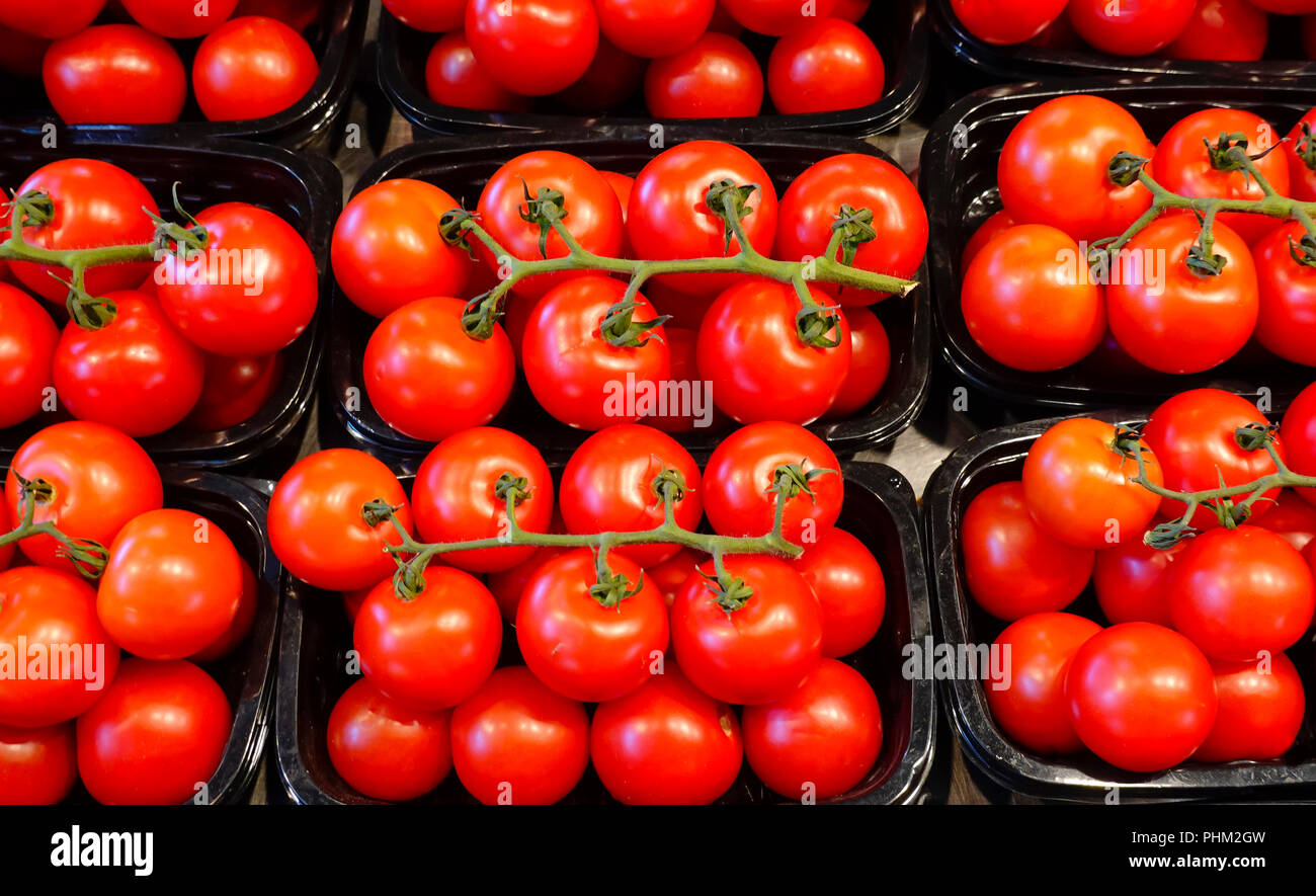 Ripe round young tomatoes at a farmers market Stock Photo - Alamy