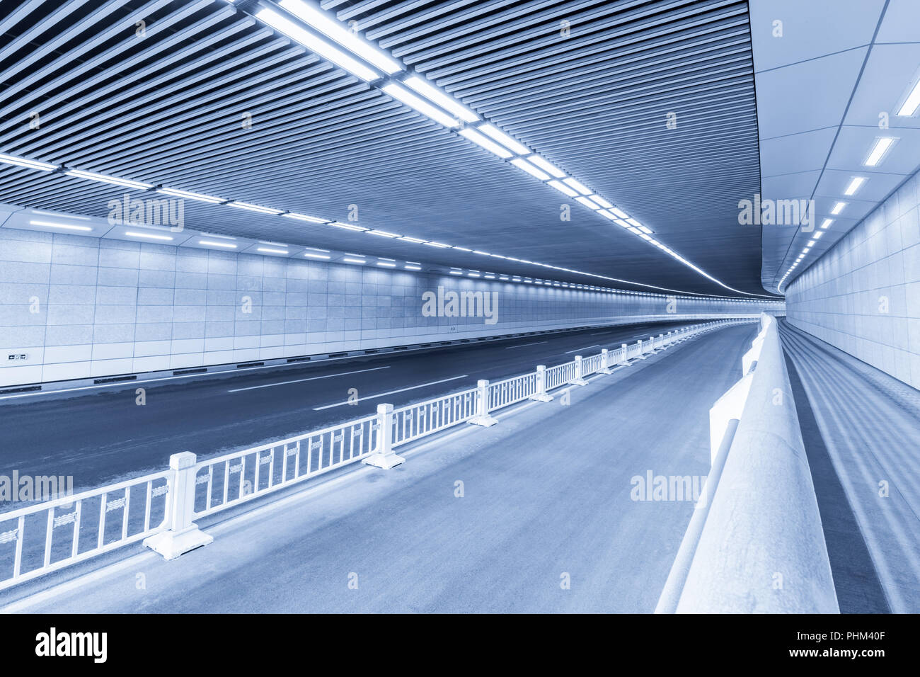 blue city tunnel Stock Photo
