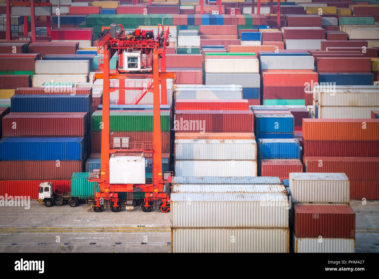 container yard in shanghai Stock Photo - Alamy