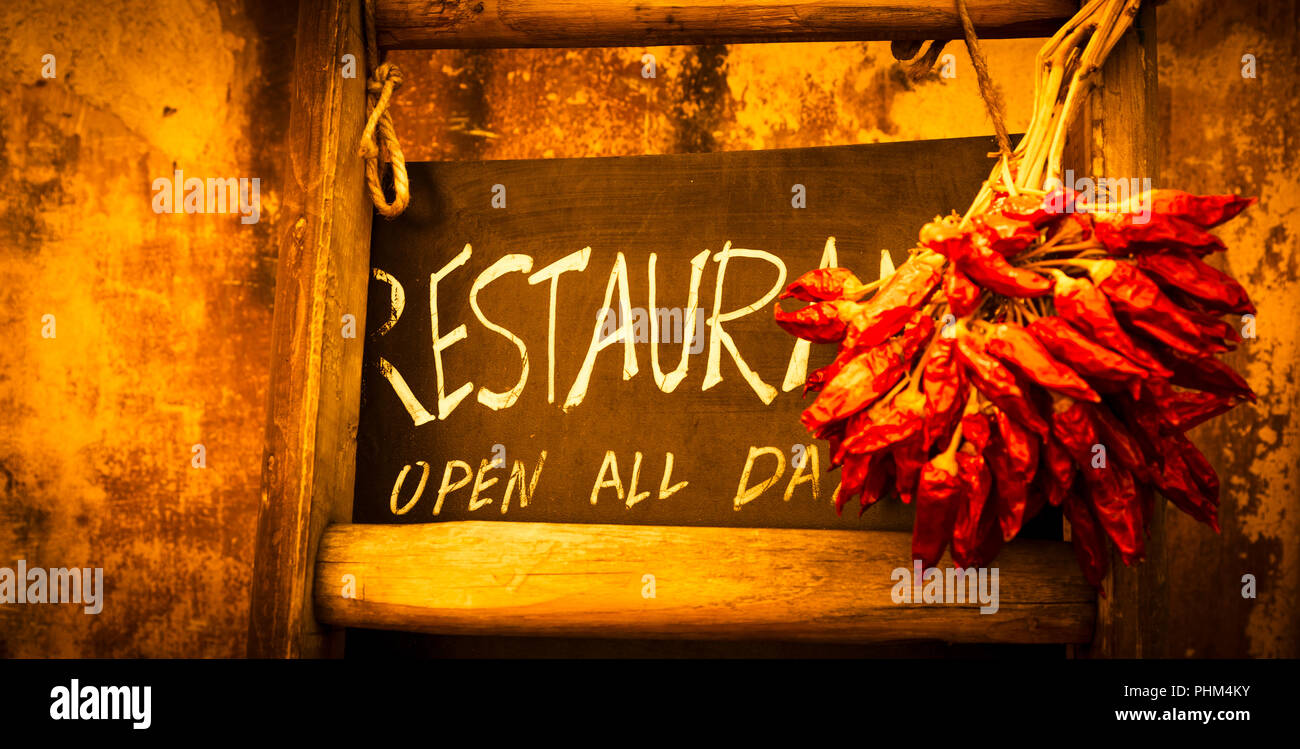 Italian Restaurant Blackboard Stock Photo Alamy
