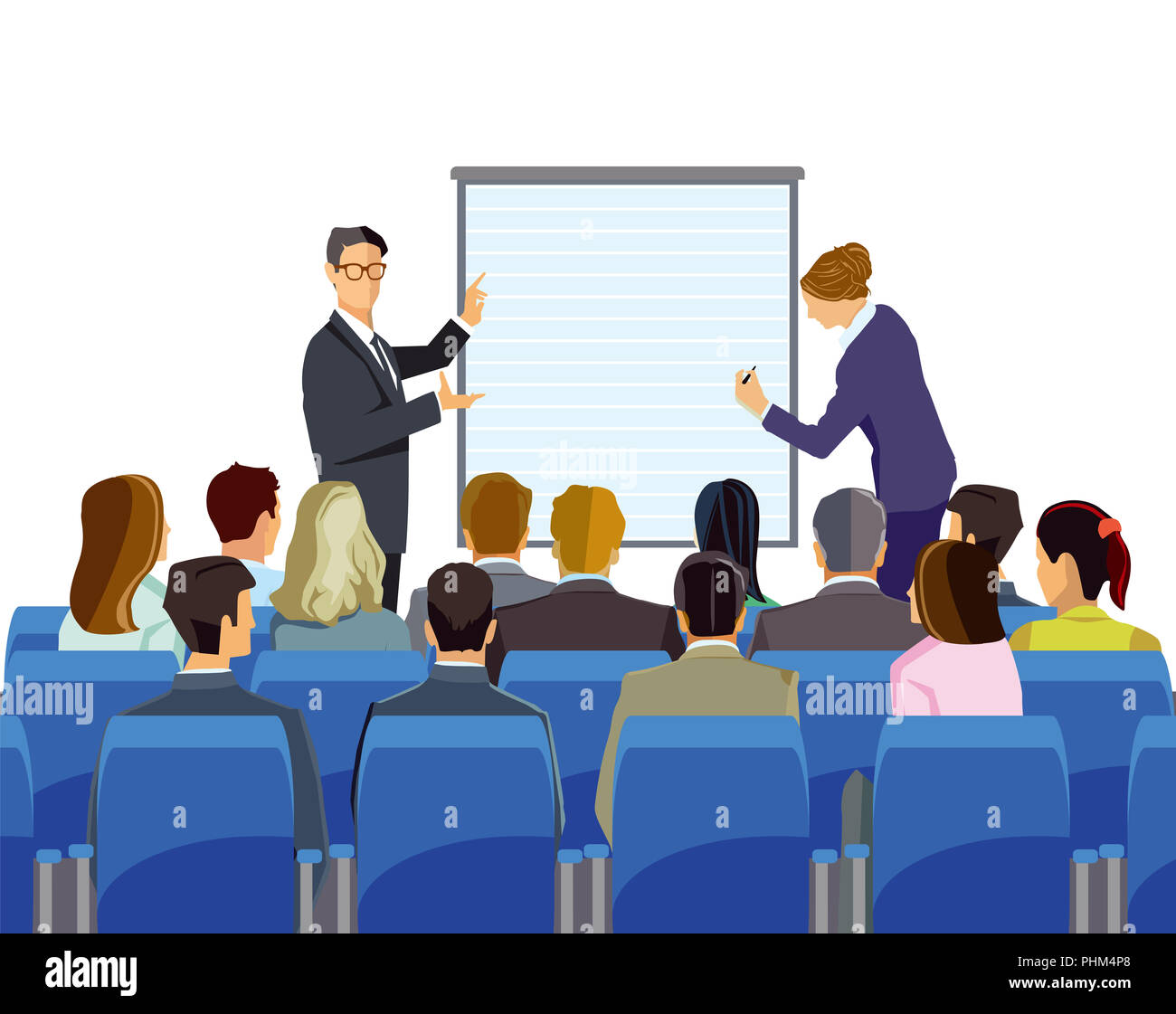 Lecture in front of a group of people Stock Photo