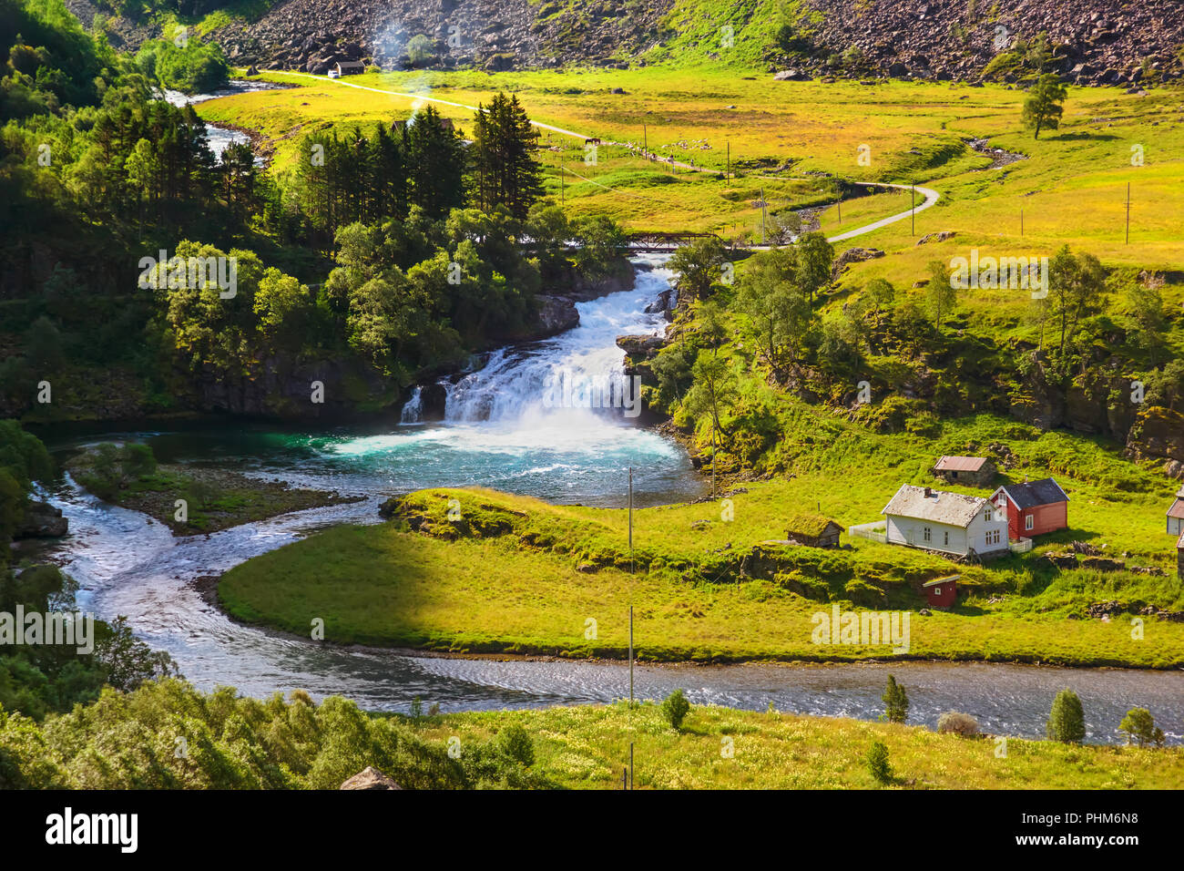 Village in Flam - Norway Stock Photo