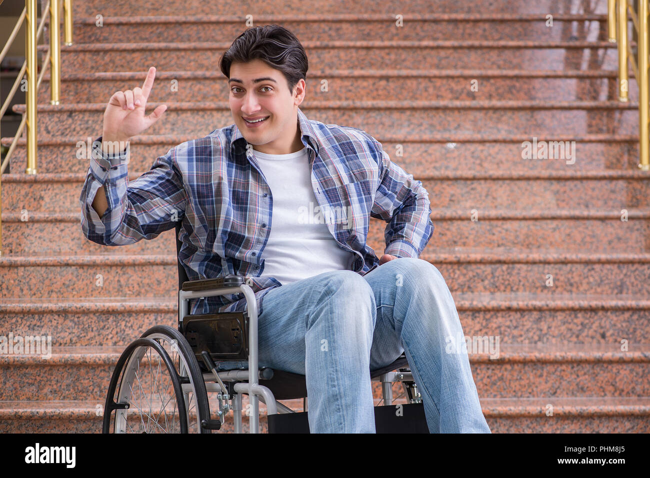 Happy wheelchair on ramp hi-res stock photography and images - Alamy