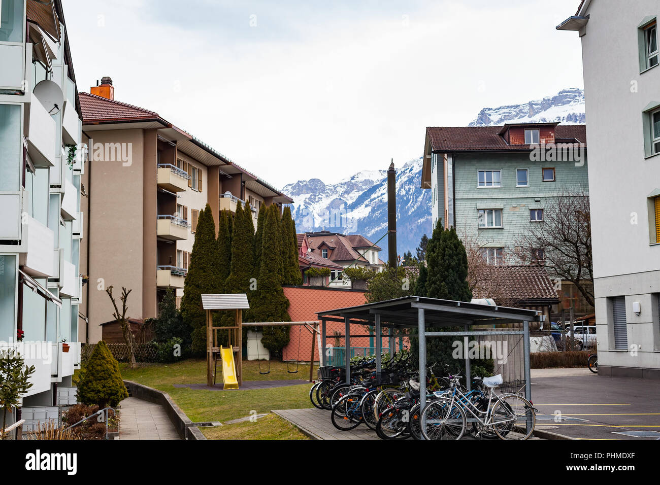 Picture of a traditional house in Interlaken, Switzerland Stock Photo Alamy