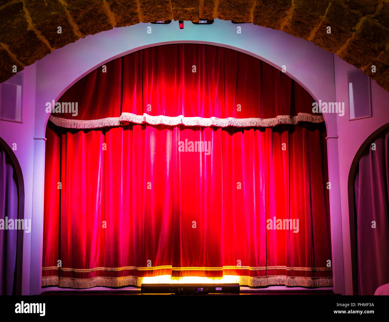 Theatre curtain on stage Stock Photo Alamy
