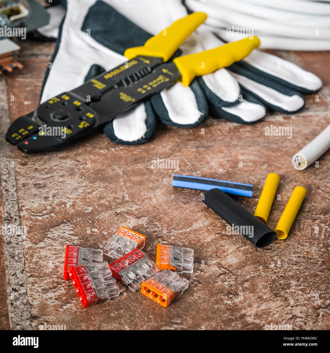 Tools for electrical installation, closeup Stock Photo Alamy