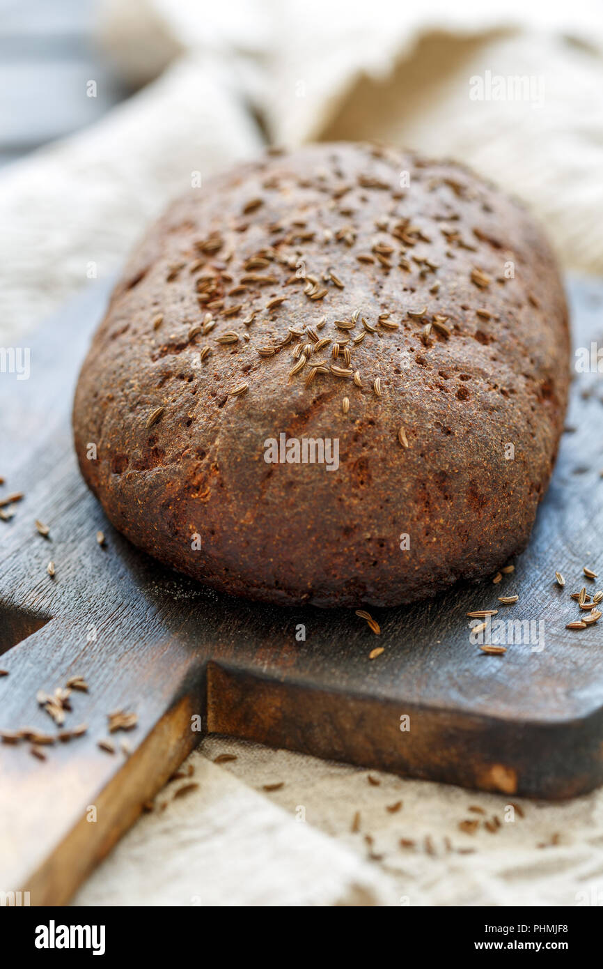 Homemade rye sourdough bread with caraway seeds Stock Photo Alamy