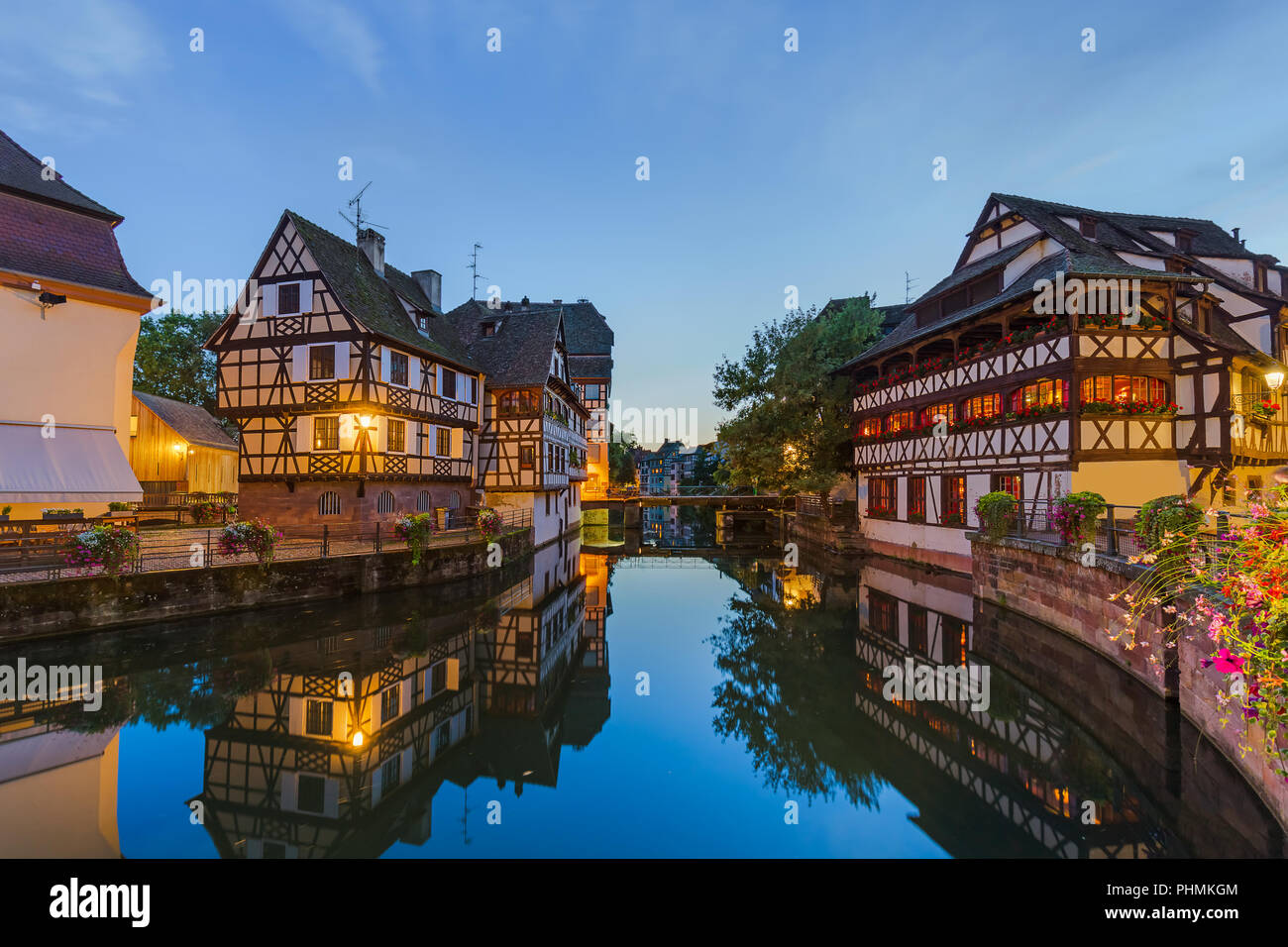 Traditional colorful houses in Strasbourg - Alsace France Stock Photo
