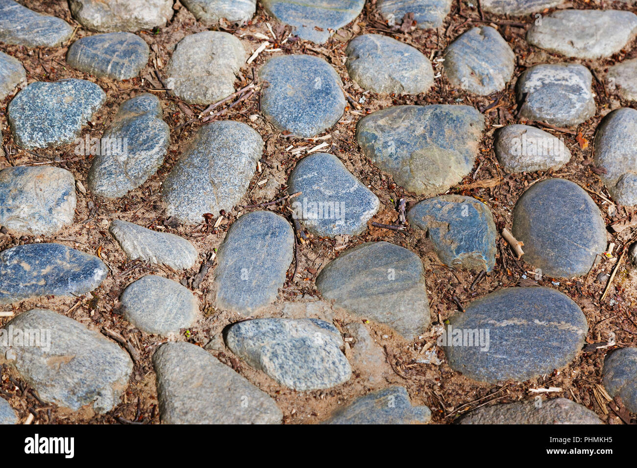 Retro cobblestone street Stock Photo