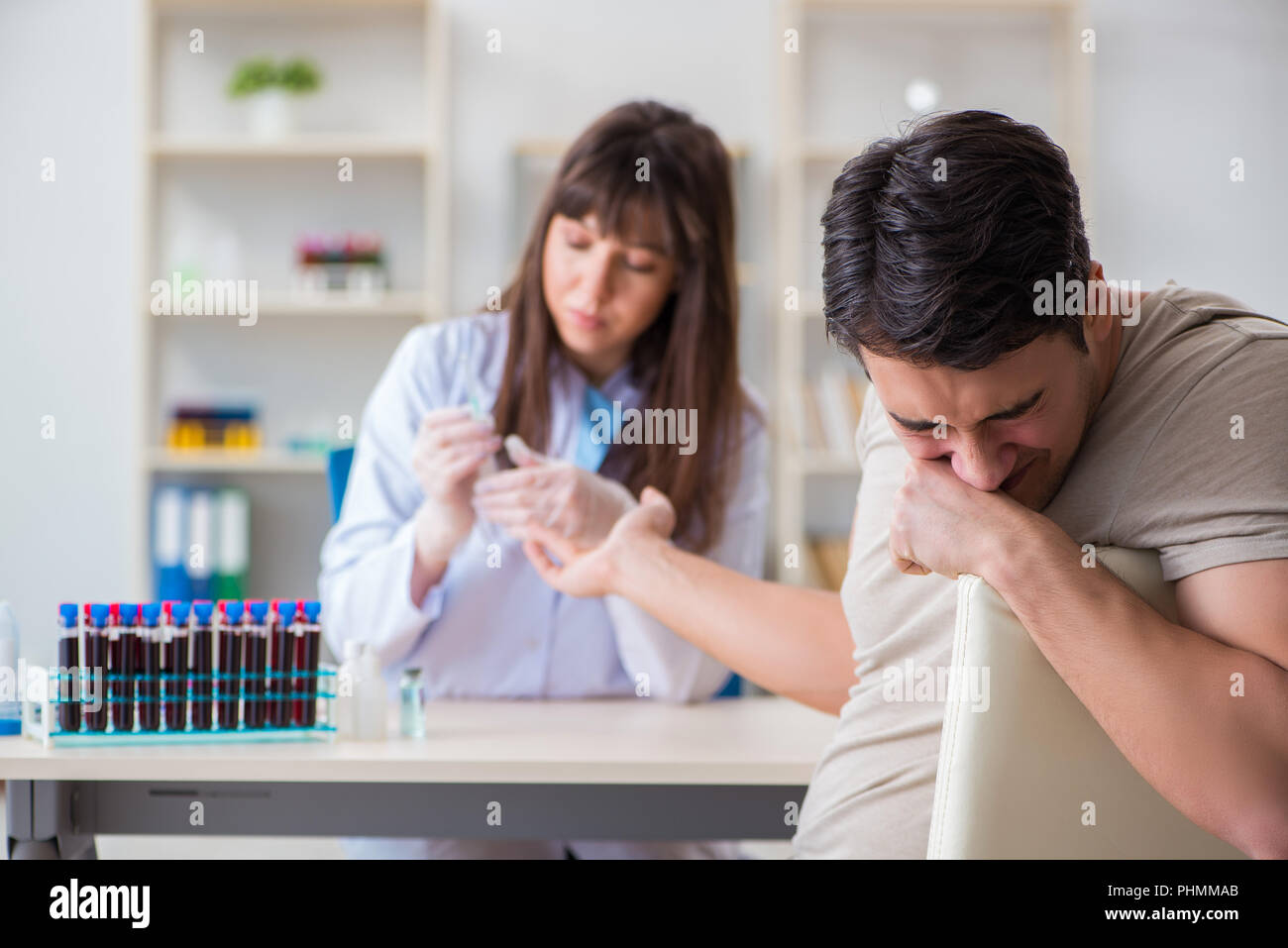 Patient during blood test sampling procedure taken for analysis Stock ...