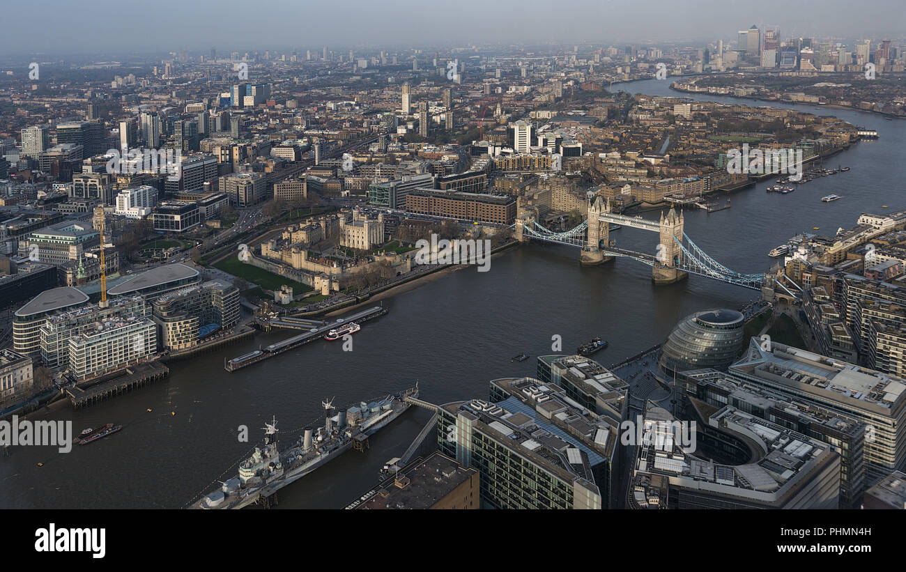 aerial cityscape view of London Stock Photo