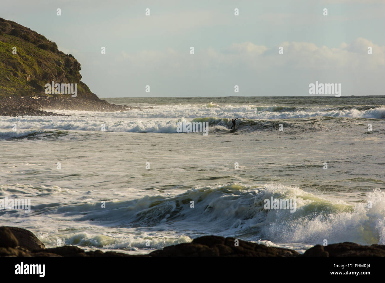 Legendary Raglan Surf Beach  - Manu Bay Stock Photo