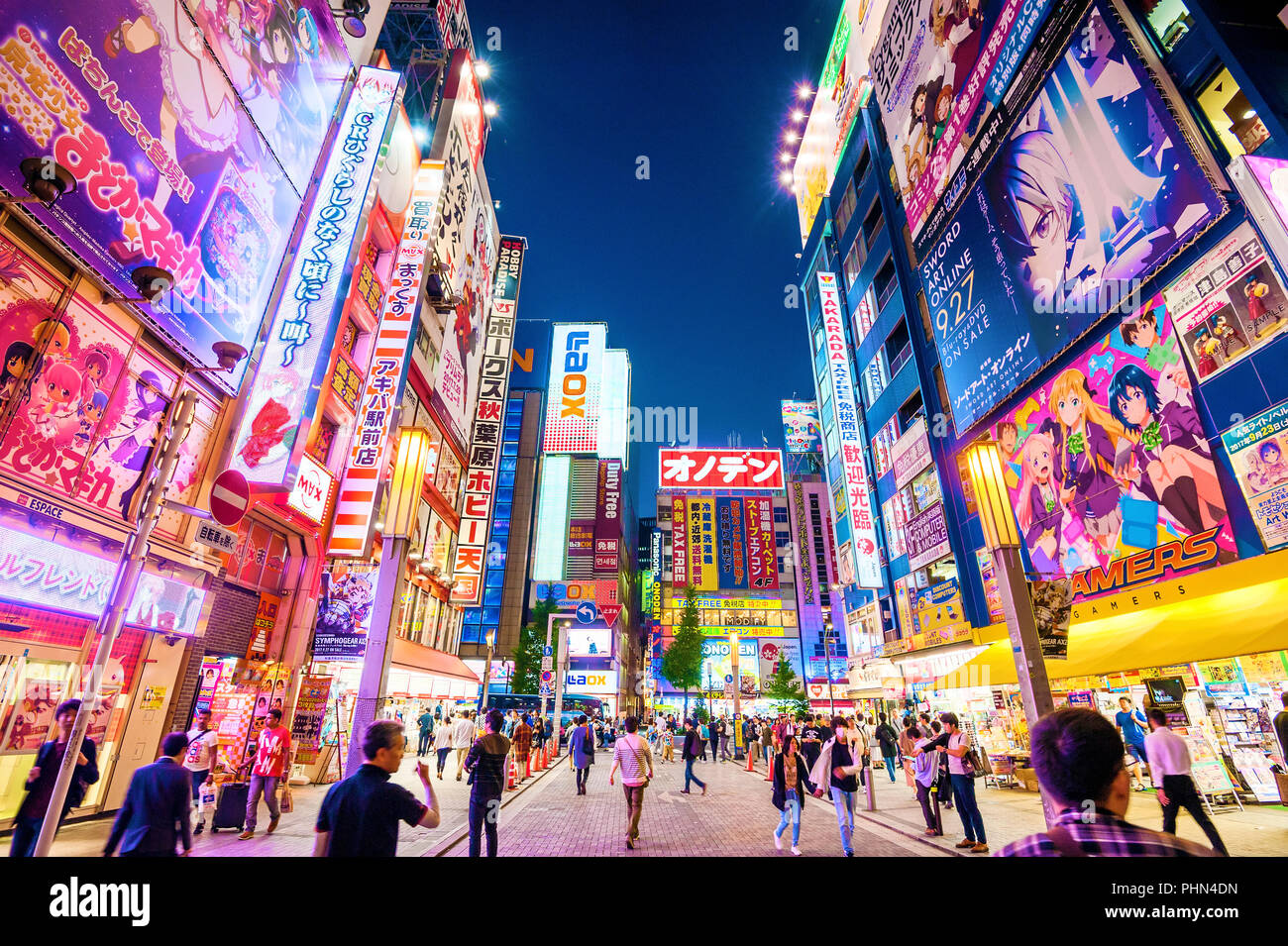 Akihabara Tokyo Electric Town Japan Billboards Stock Photo