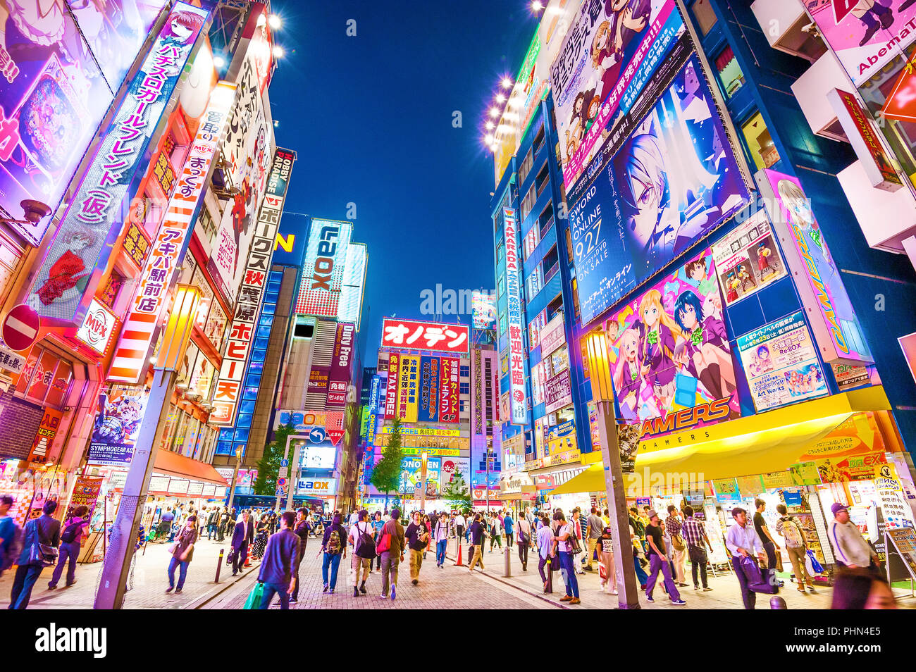 Akihabara Tokyo Electric Town Japan Billboards Stock Photo
