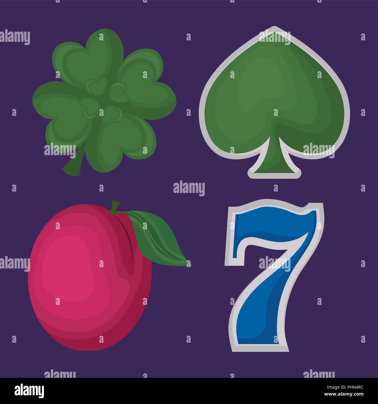 casino icon set over purple background, colorful design. vector