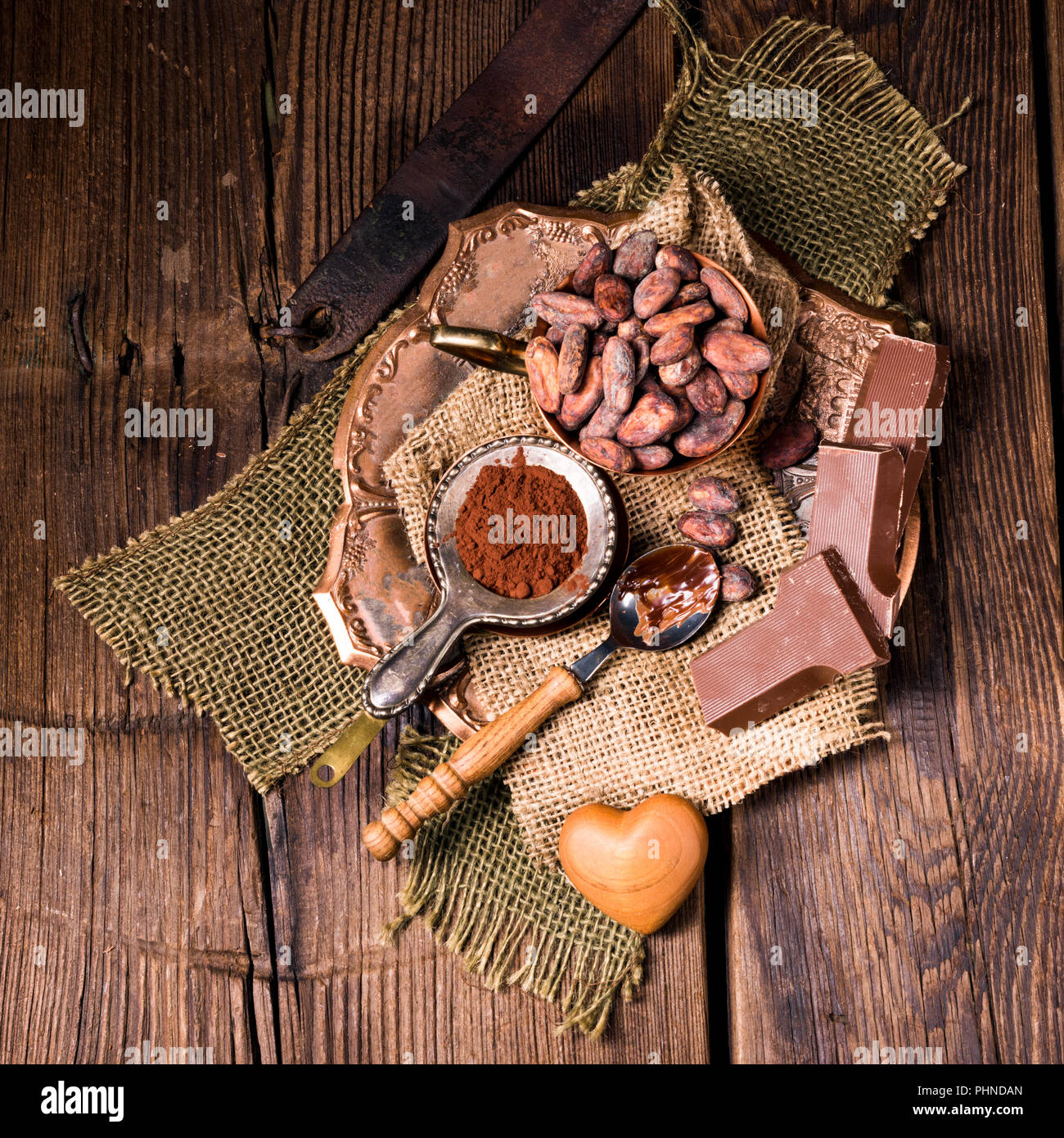 chocolate cocoa and cocoa beans Stock Photo Alamy