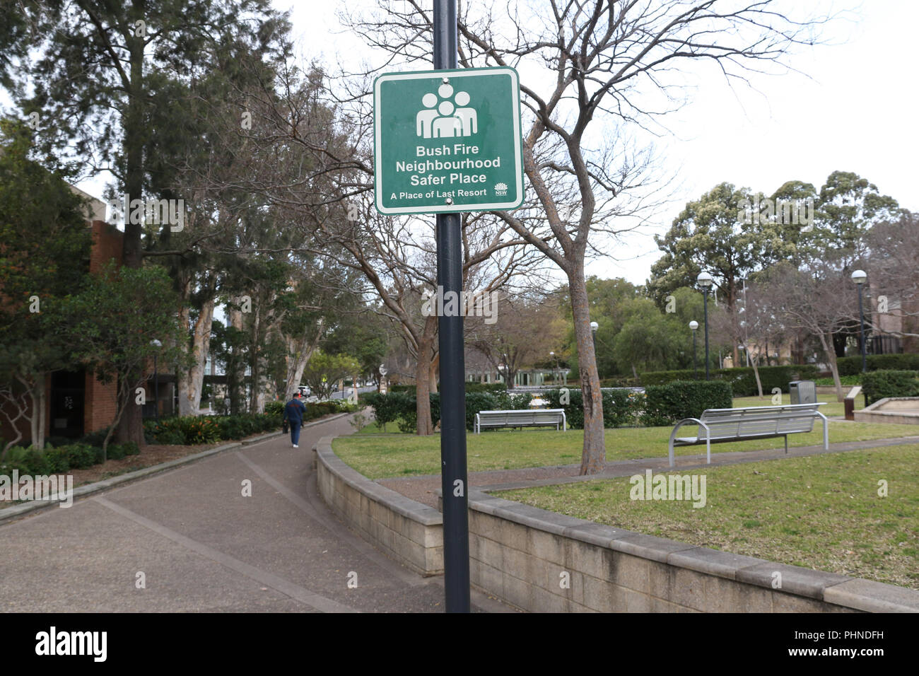 Last Resort Sign Bush Fire Neighbourhood Safer Place. A Place of Last Resort sign, Peace ...