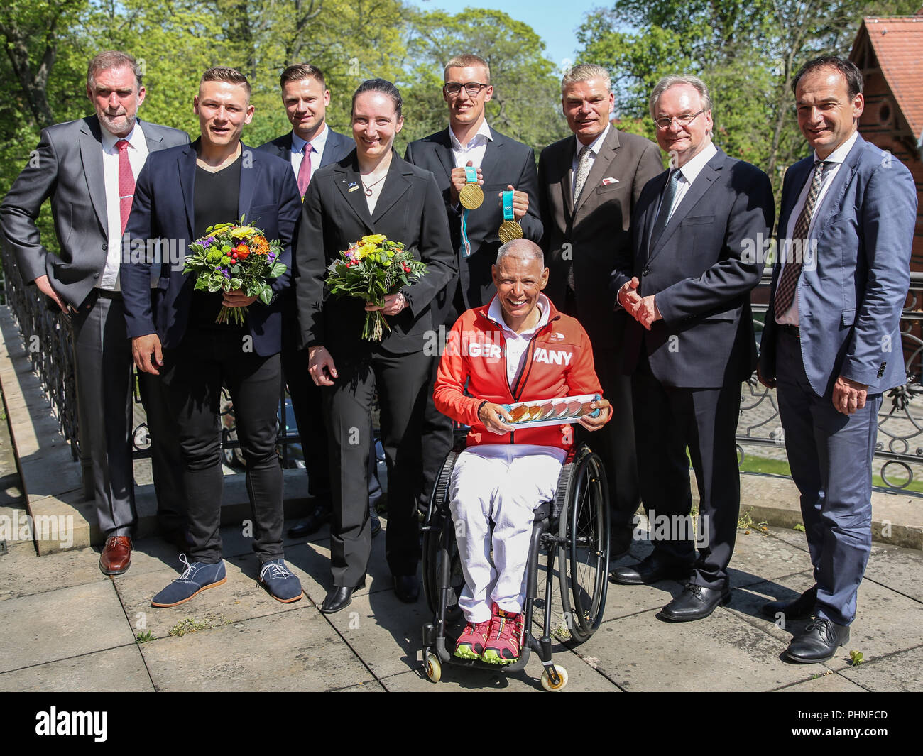 Olympian Saxony-Anhalt at the Olympic Winter Games and Paralympics 2018 Stock Photo