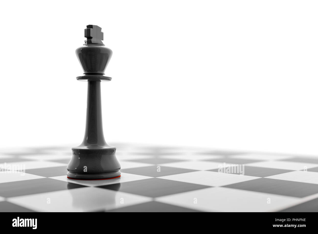 black king on a chess board Stock Photo Alamy