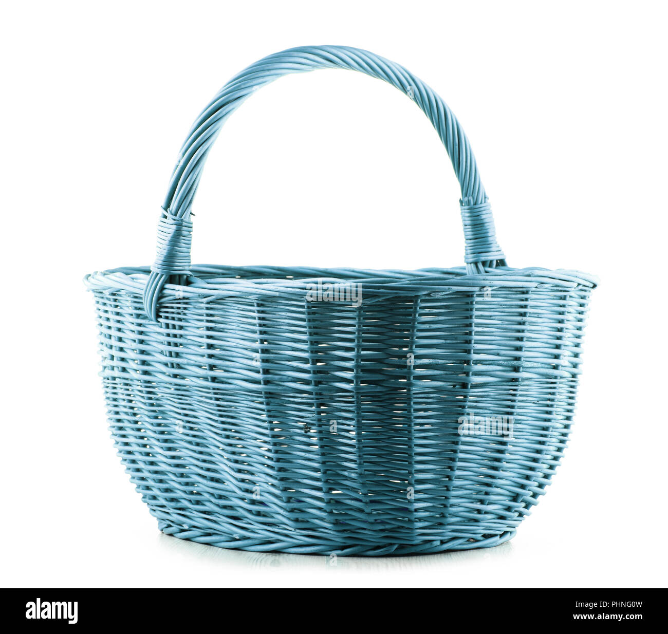Empty wicker basket isolated on white background Stock Photo - Alamy