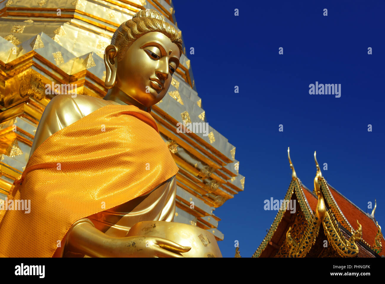 Buddha statue at Wat Phra That Doi Suthep Stock Photo - Alamy