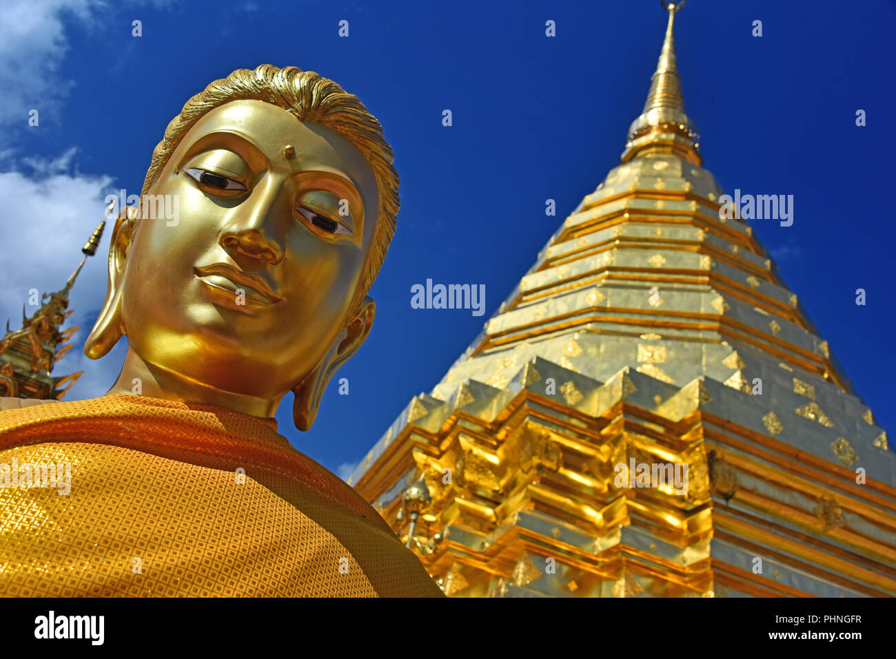 Buddha statue at Wat Phra That Doi Suthep Stock Photo - Alamy