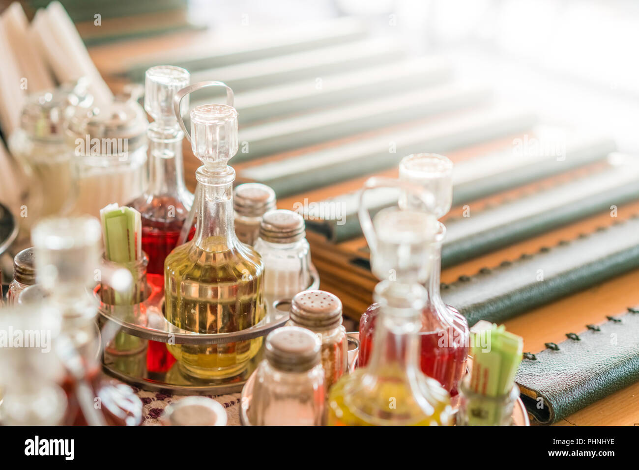 Condiments on restaurant table hires stock photography and images Alamy