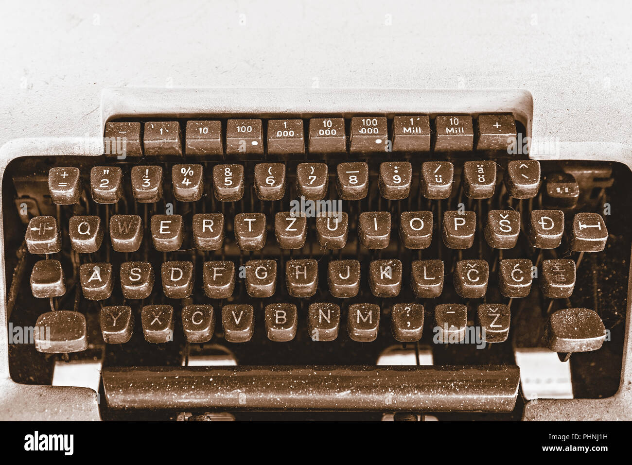 Old vintage typewriter keyboard Stock Photo Alamy