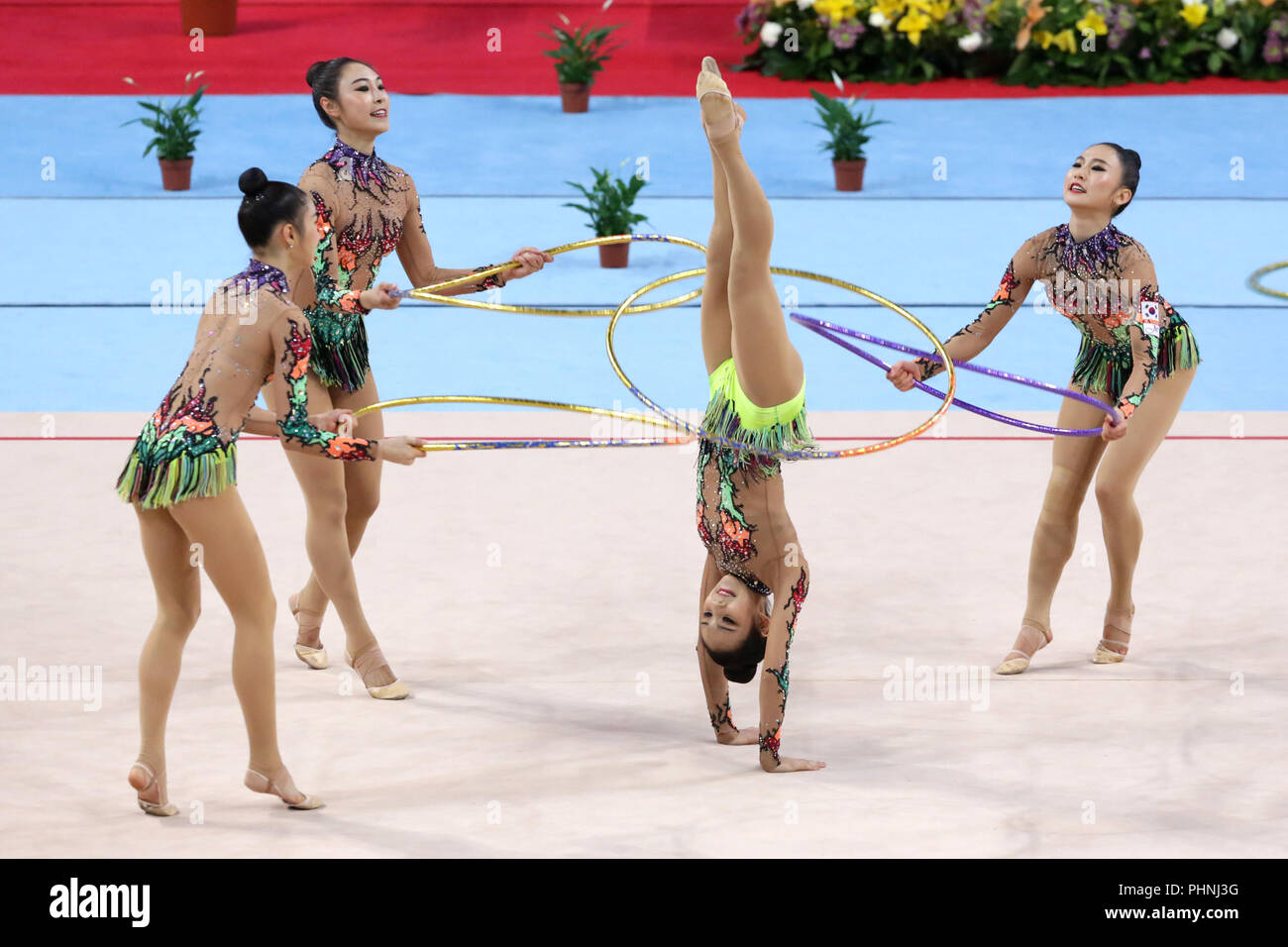 Team Korea Rhythmic Gymnastics Stock Photo