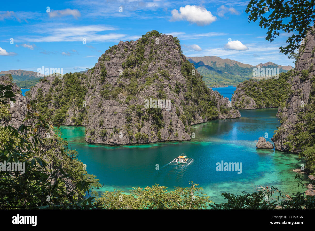 Kayangan lake or blue lagoon, Coron island, Philippines Stock Photo