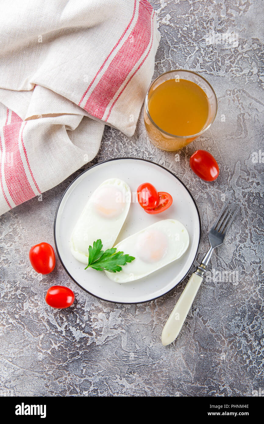 Two fried eggs for breakfast Stock Photo Alamy