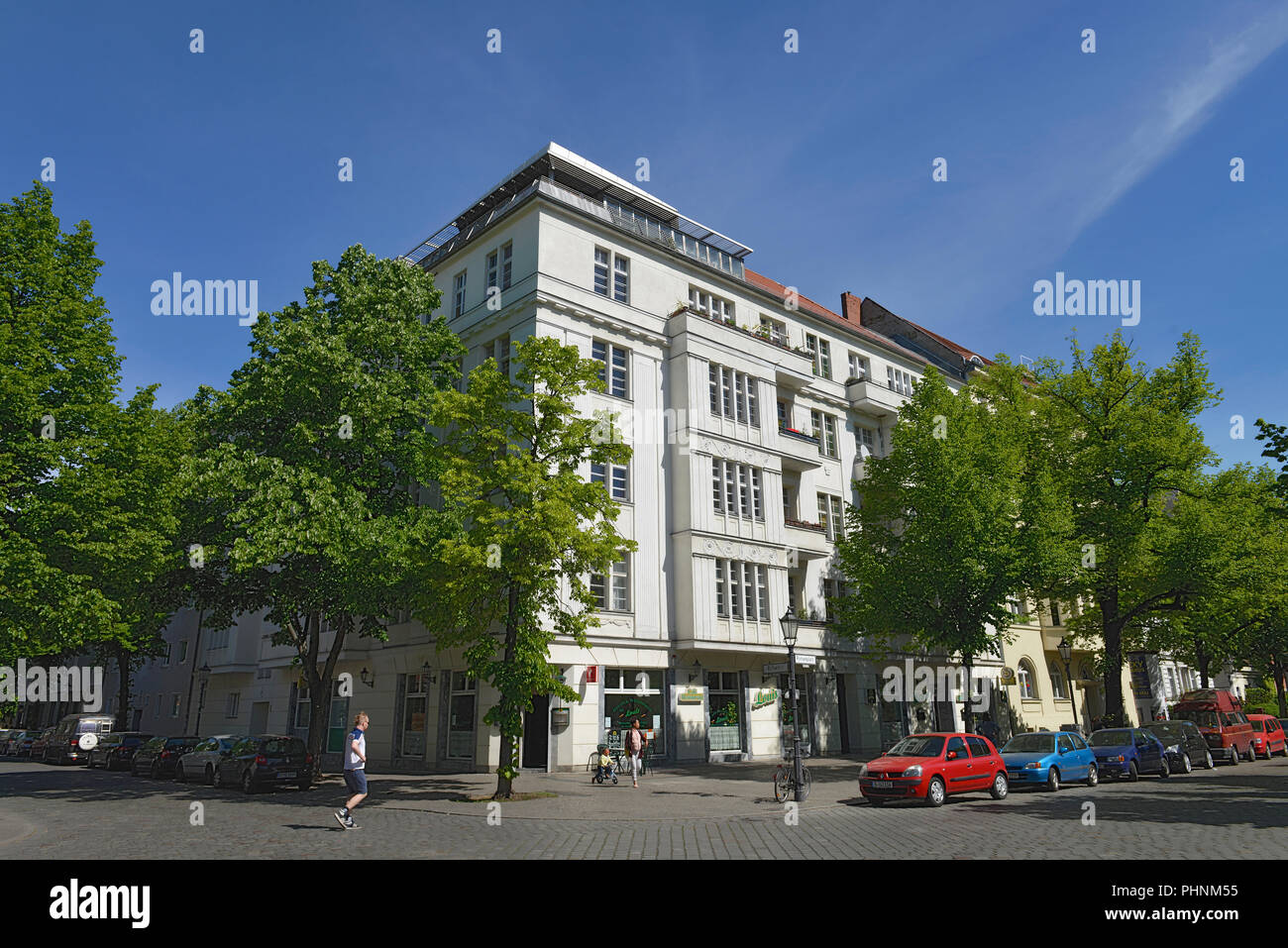Haeuser, Richardplatz, Boehmisches Viertel, Neukoelln, Berlin, Deutschland Stock Photo