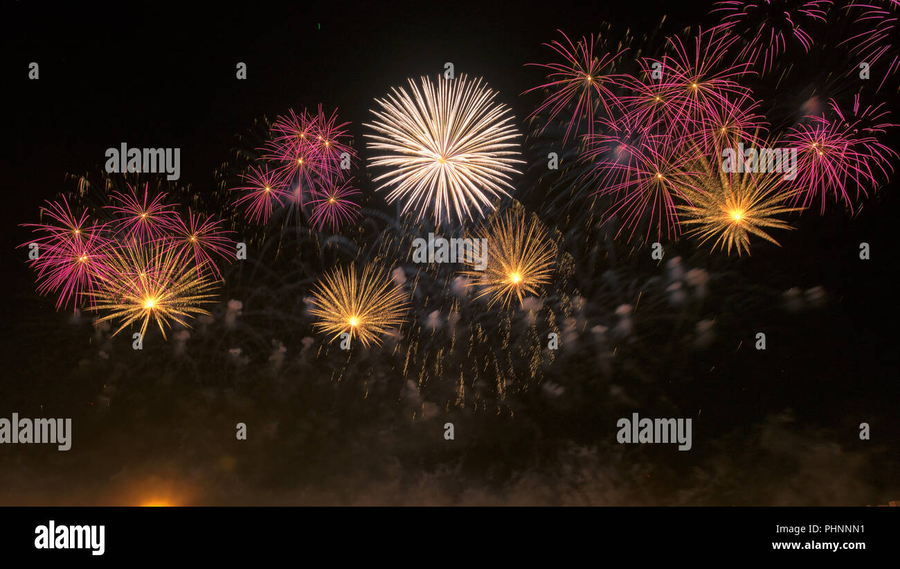 Colorful fireworks Stock Photo
