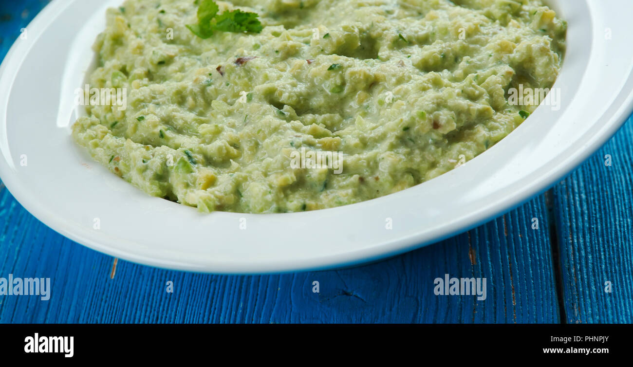 Mexican Avocado Salsa Verde Stock Photo Alamy