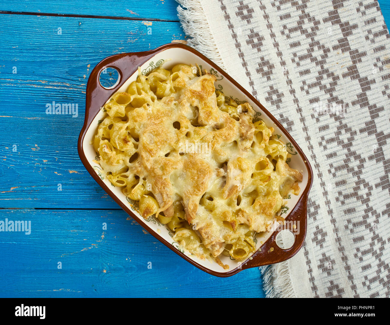 Cheesy Chicken Noodle Casserole Stock Photo - Alamy