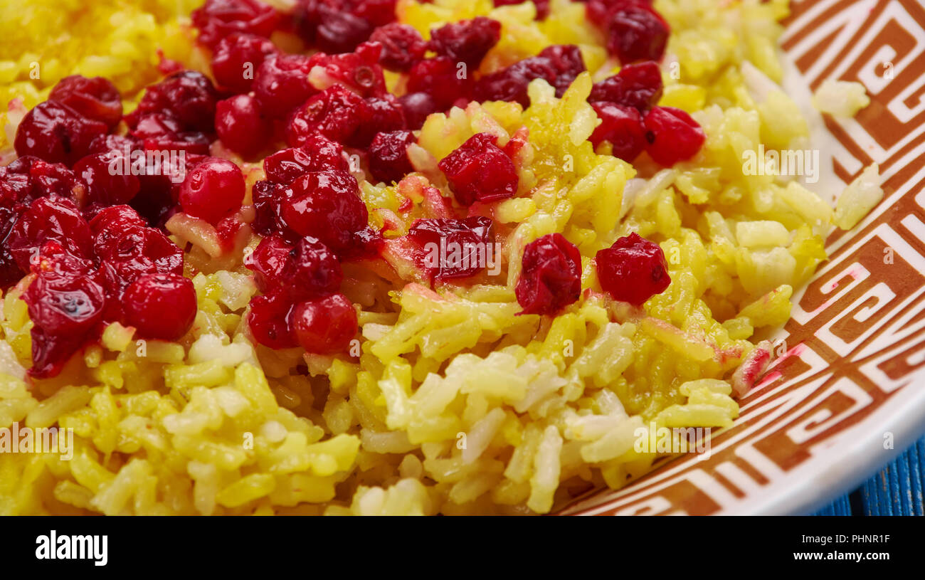 Persian Cranberry Rice Pilaf Stock Photo Alamy