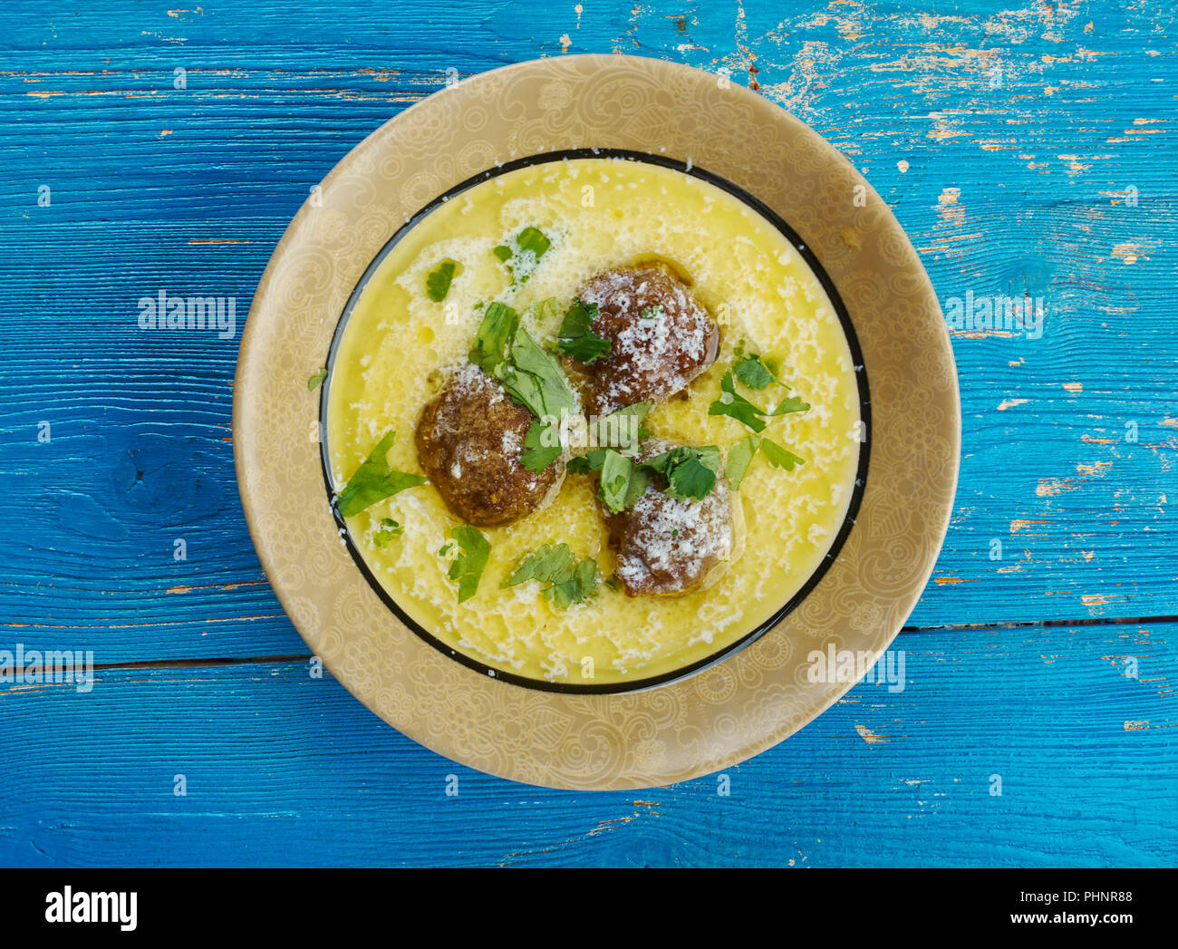 Traditional Greek Meatball Soup Stock Photo - Alamy