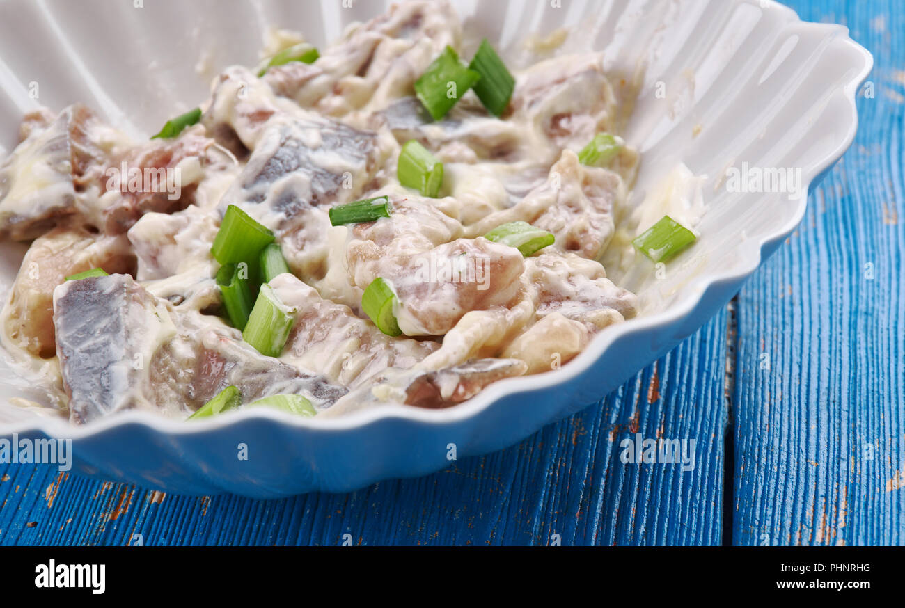 Polish Herring in Sour Cream Stock Photo Alamy