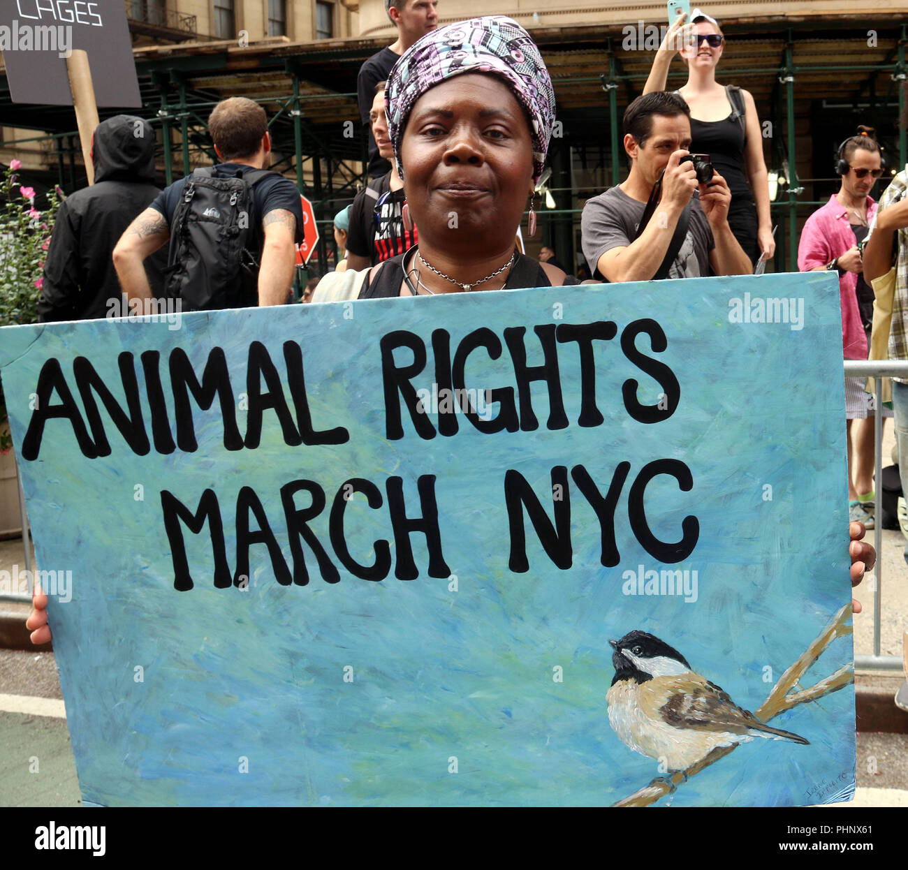 New York City, New York, USA. 1st Sep, 2018. Animal rights activist ...