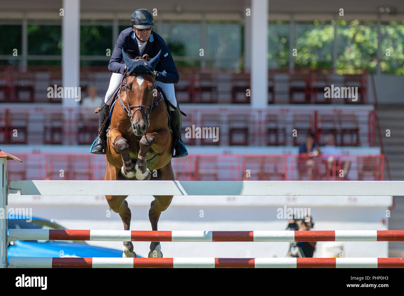 August 31 18 Gijon Spain 31 8 18 Sport Springreiten Nations Cup Csio Gijon 18 Bild Zeigt Marcus Westergren Swe Riding Calmere 31 08 18 Gijon Spain Sports Showjuping Nations Cup Csio Gijon 18 Image Shows