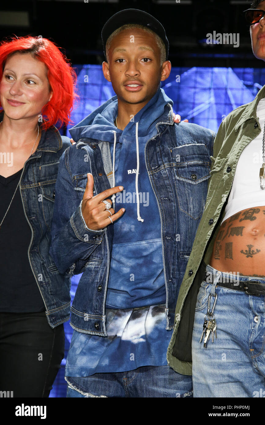 Berlin, Germany. 01st Sep, 2018. 01.09.2018, Berlin: Jaden Smith at the  talk show of G-STAR RAW at the fashion fair Bread & Butter. Street and  urban wear will be on display until