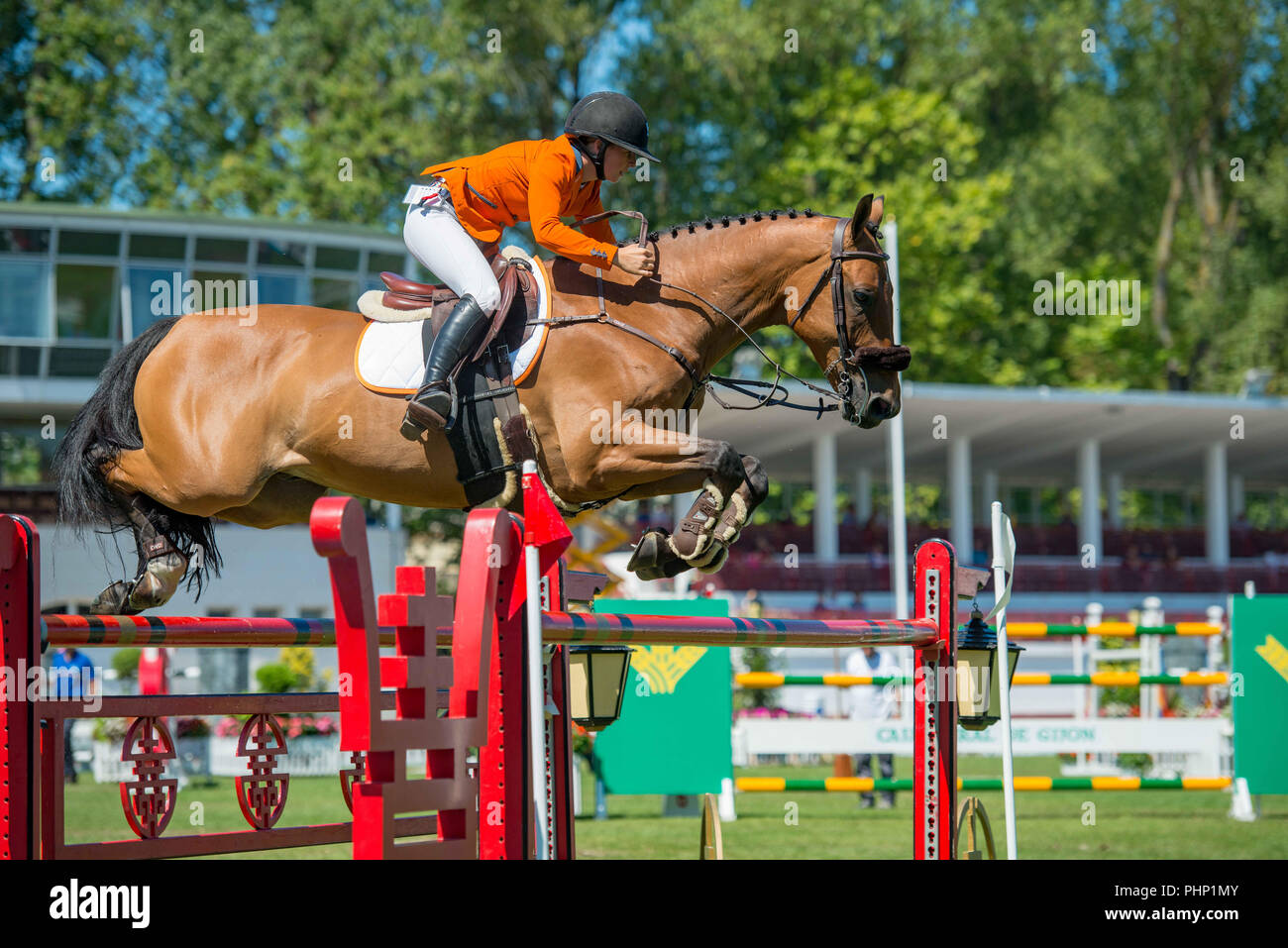 August 31 18 Gijon Spain 31 8 18 Sport Springreiten Nations Cup Csio Gijon 18 Bild Zeigt Sanne Thijssen Ned Riding Expert 31 08 18 Gijon Spain Sports Showjuping Nations Cup Csio Gijon 18 Image Shows