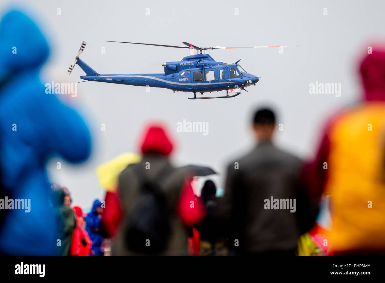 Hradec Kralove, Czech Republic. 01st Sep, 2018. Bell 412 police helicopter is seen during a first day of two-day 25th Czech International Air Fest (CIAF), which offers about 40 aircraft and helicopters, in Hradec Kralove, Czech Republic, on September 1, 2018. Credit: David Tanecek/CTK Photo/Alamy Live News Stock Photo