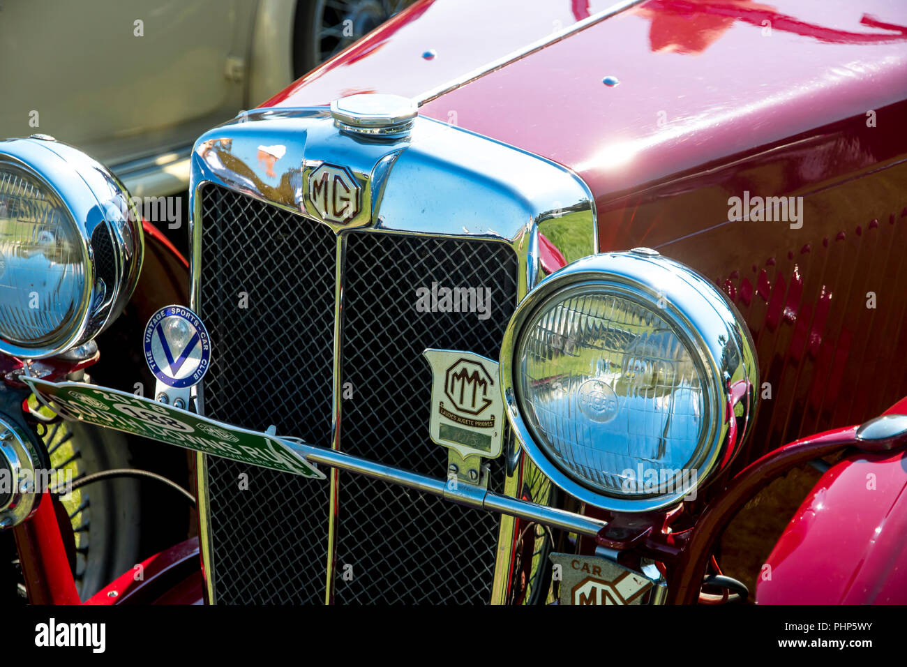 Eastbourne, East Sussex, UK. 2nd September 2018. Owners of classic MG cars take part in their annual South Downs Run to the Western Lawns of this seaside town as it basks in the September sunshine. The rally starting in Arundel West Sussex follows the 80 mile route  crossing the breathtaking Beachy Head cliffs on the East Sussex South Downs before descending into the town of Eastbourne. Credit: Newspics UK South/Alamy Live News Stock Photo