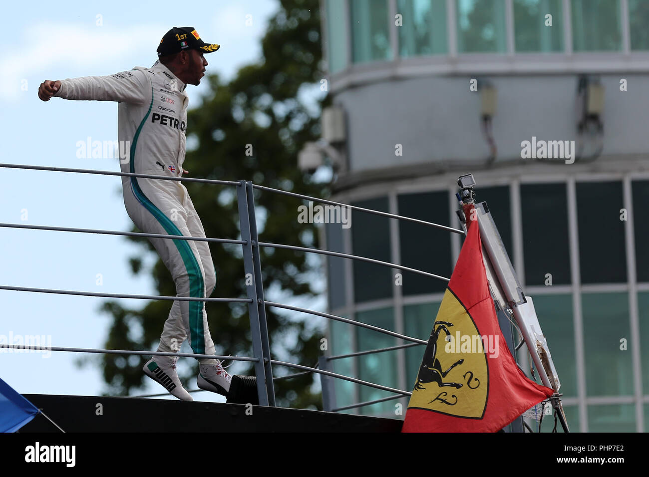 Carbon champagne and winning trophy for Mercedes AMG F1. Italian Grand Prix,  Sunday 2nd September 2018. Monza Italy Stock Photo - Alamy