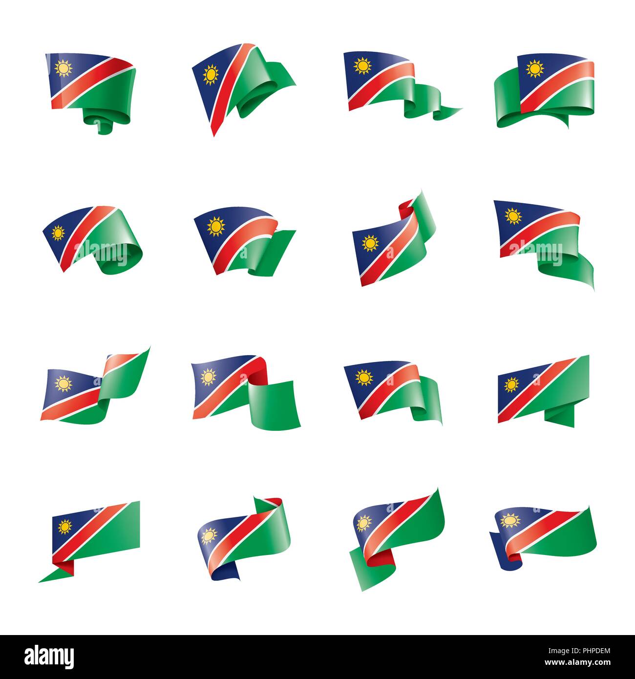 Namibia flag, vector illustration on a white background Stock Vector ...