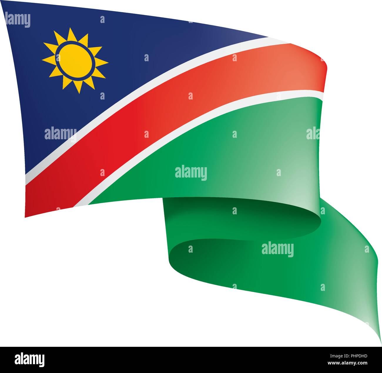 Namibia flag, vector illustration on a white background Stock Vector ...