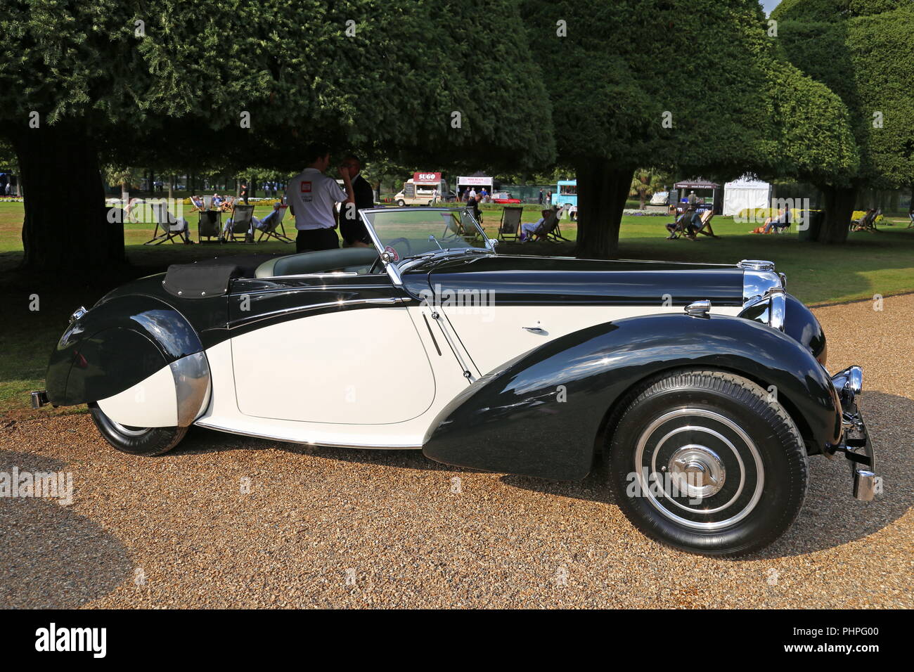 Lagonda V-12 Rapide Coupé (1938), Concours of Elegance 2018 (Preview Day), 31 August 2018. Hampton Court Palace, London, UK, Europe Stock Photo