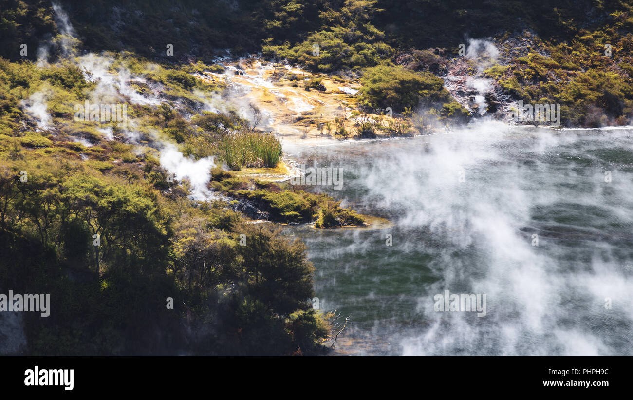 volcanic lake at waimangu Stock Photo - Alamy
