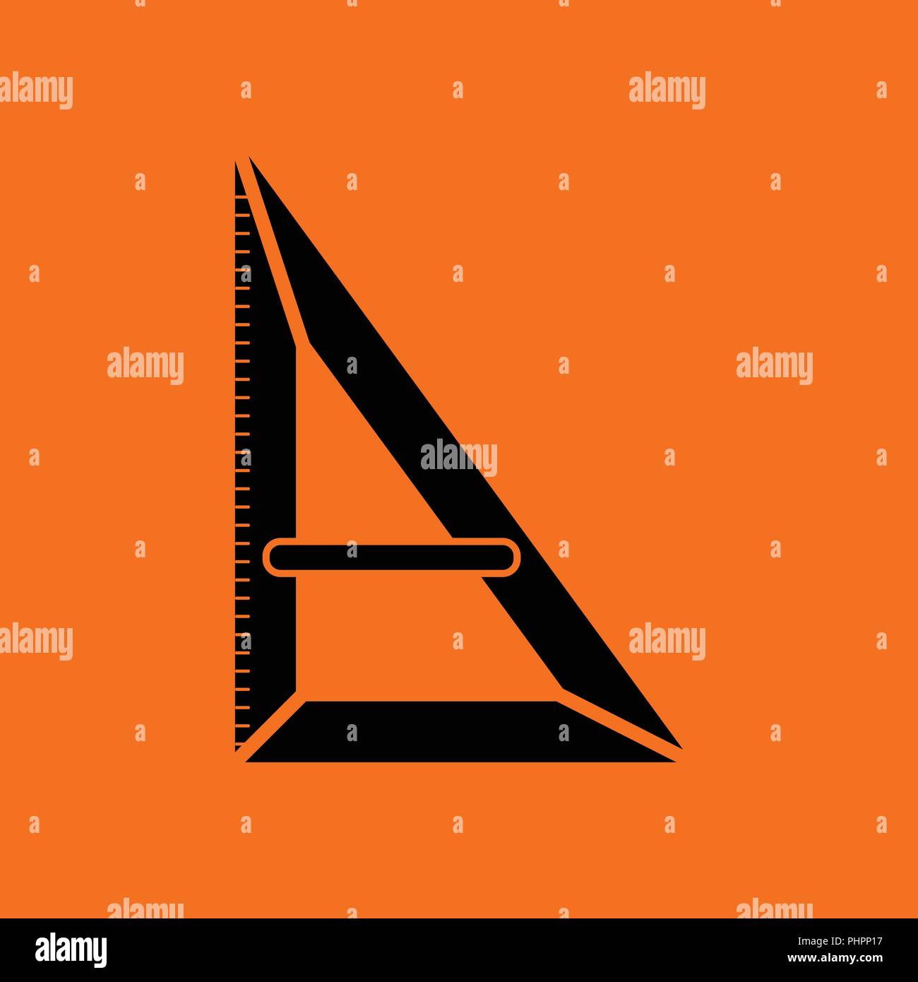 Triangle icon. Orange background with black. Vector illustration Stock ...